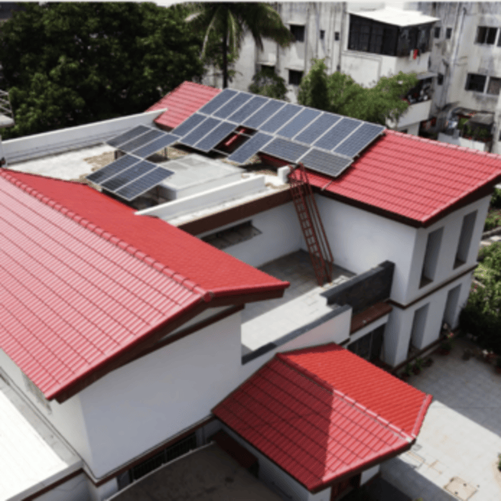 Residential rooftop solar system installed by solar panel dealer and solar energy manufacturers in Mumbai.